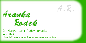 aranka rodek business card